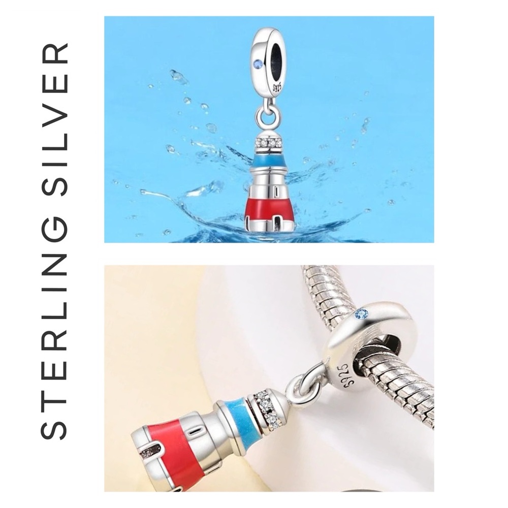 🐘🐘 S925 Sterling Silver Lighthouse Charm